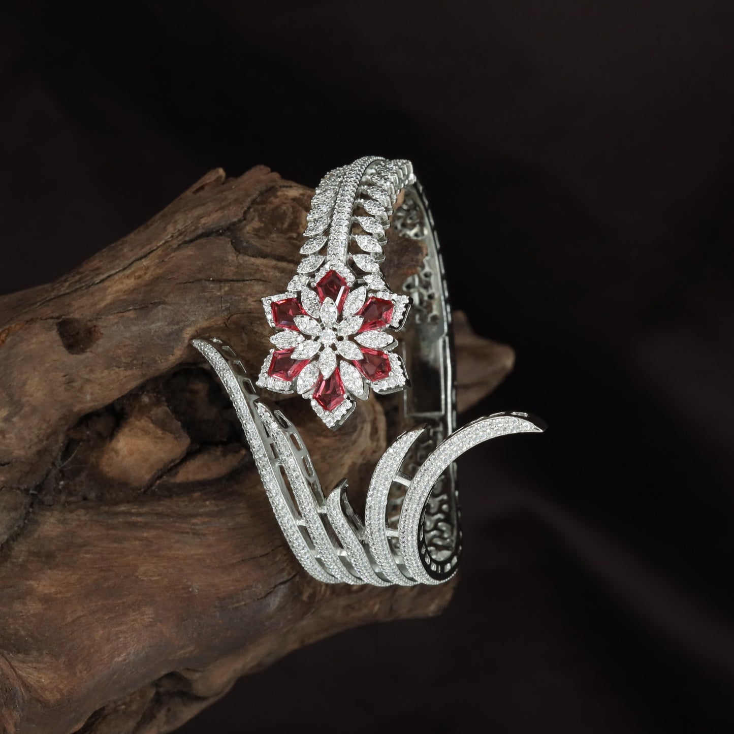 Knotted Petal Kada with Raised Floral Placement