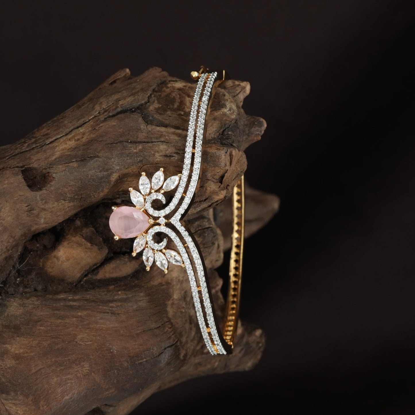 Bloom Kada with Decorative Flower Alignment and Triple Surface Texture
