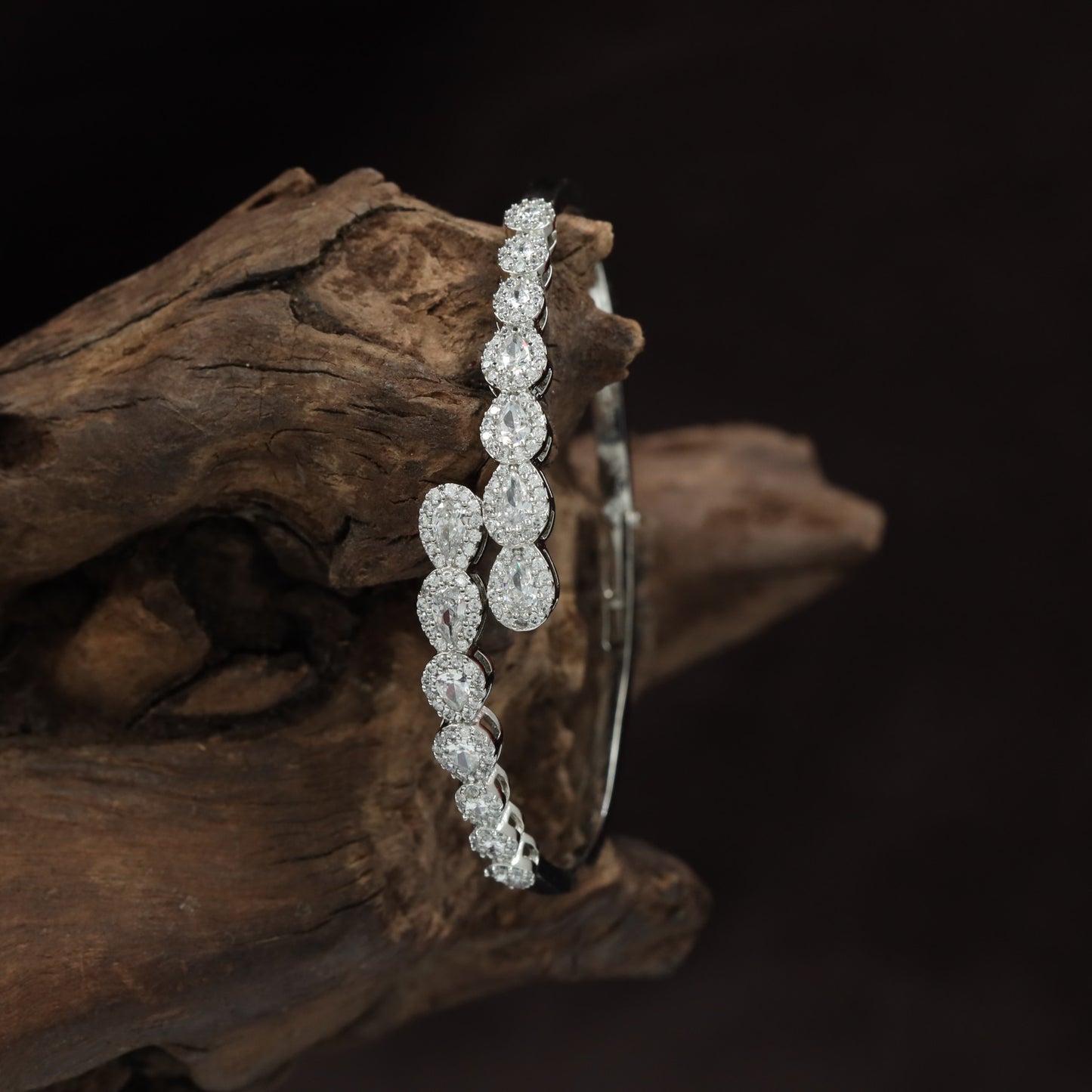 Floral Garland Statement Kada with Graduated Petal Motifs