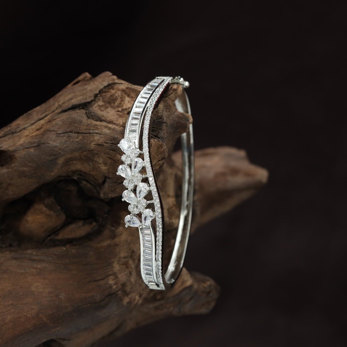 Flourish Bloom Designer Kada with Flowing Vine Composition