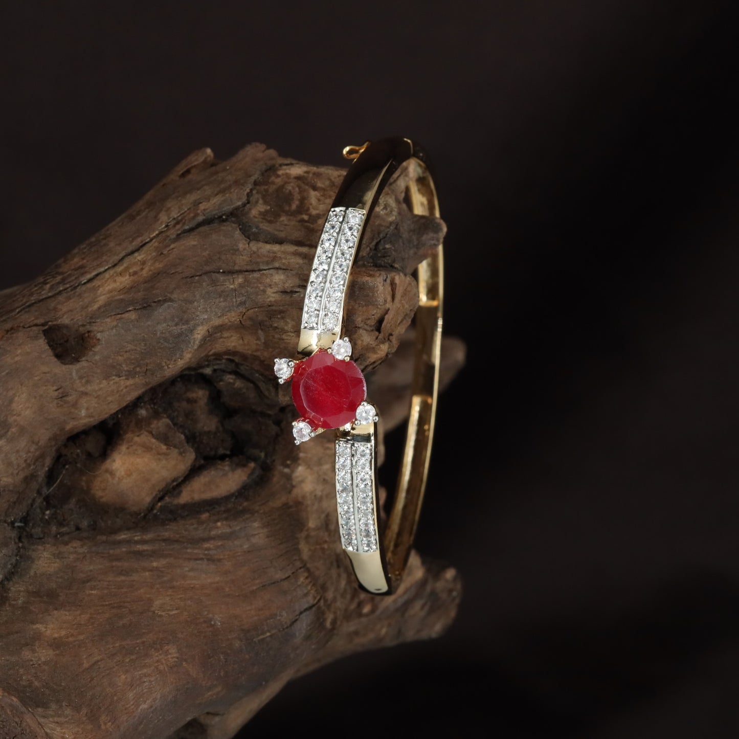 Chromevault Blossom Kada with Sculpted Floral Placement and Slim Band Flow