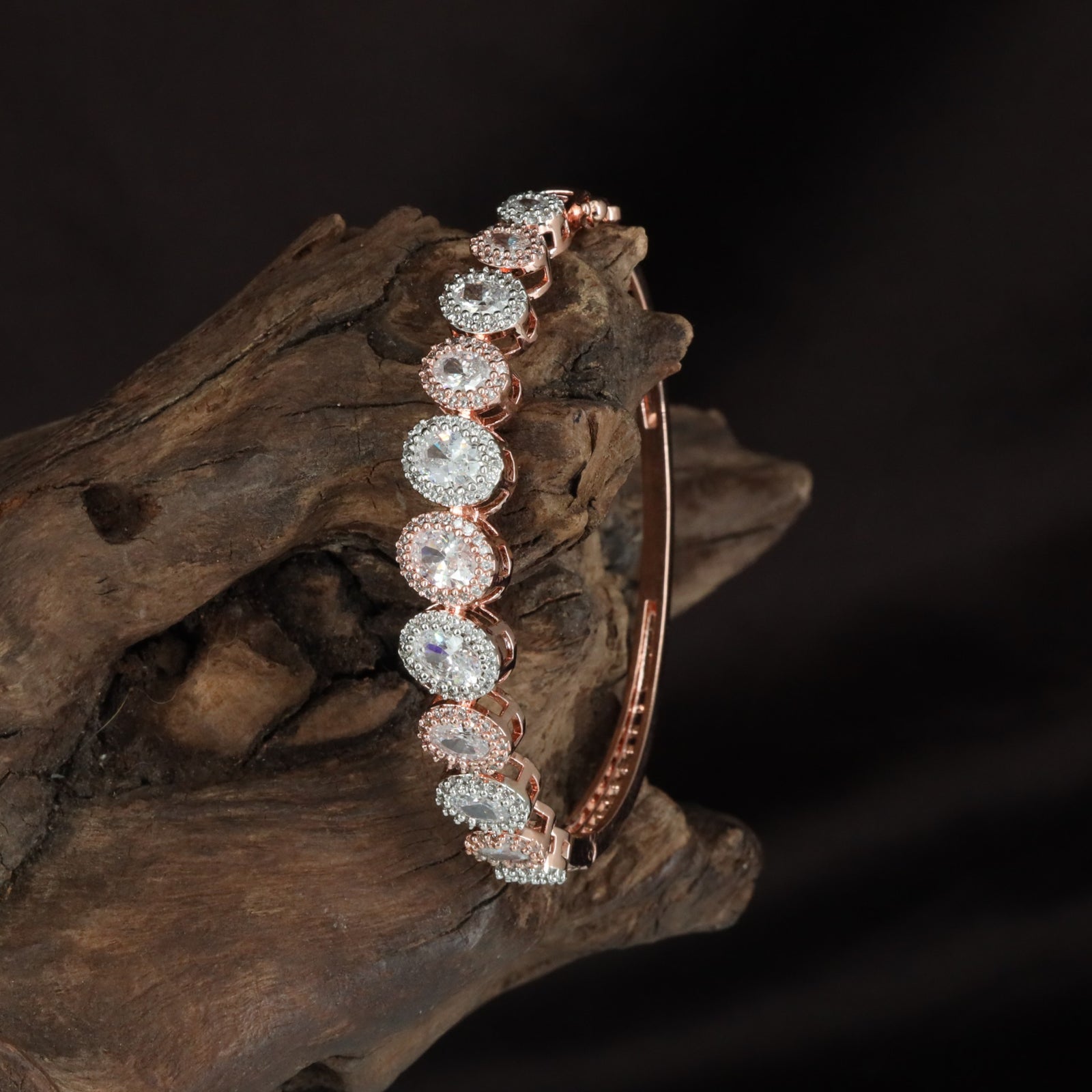 Premium Round Arch Kada with Symmetrical Crystal Rows