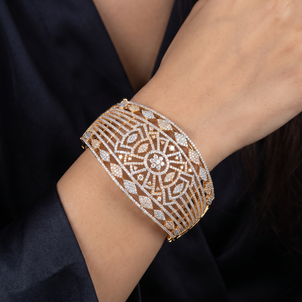 Domecrest Floral Panel Kada featuring Raised Grid Styling