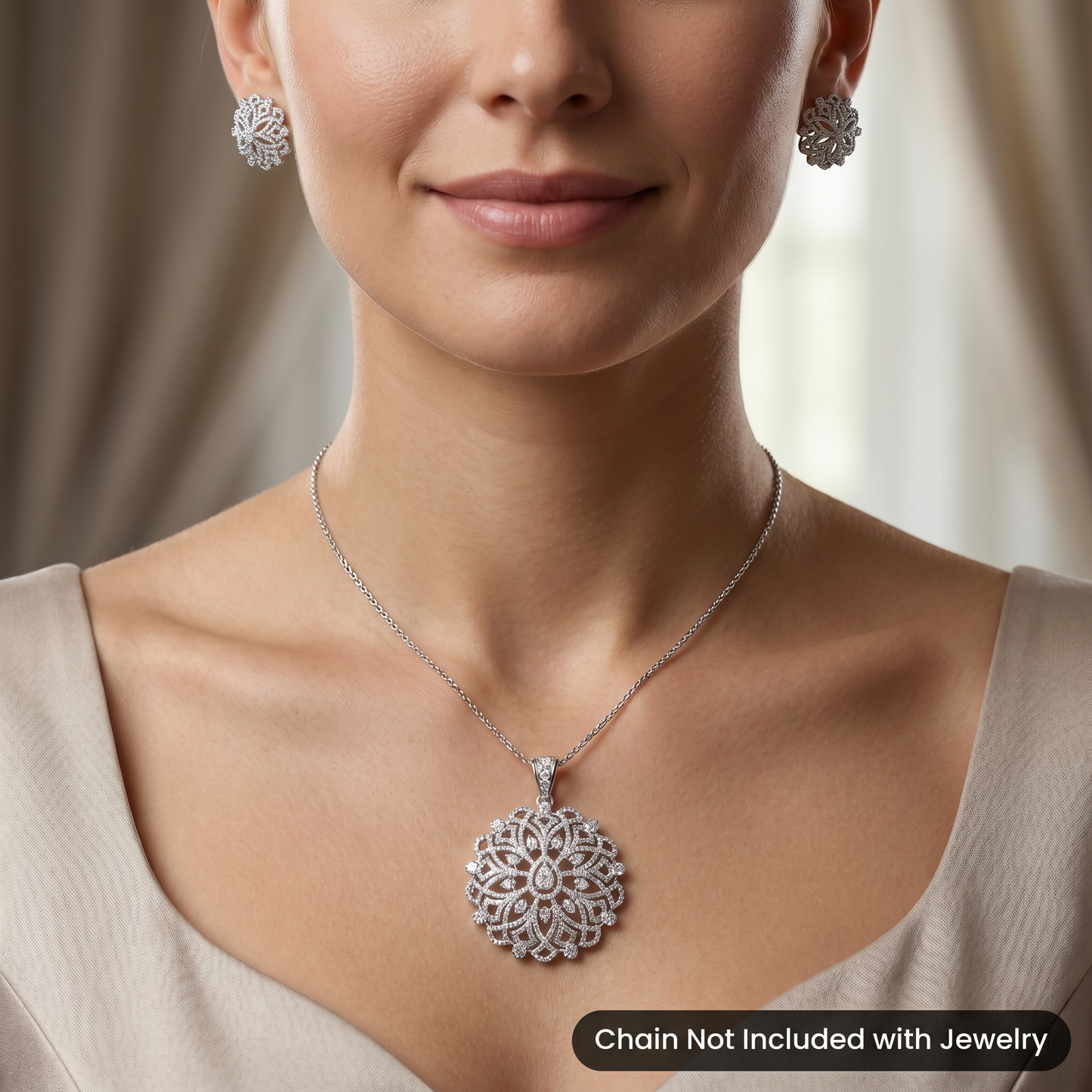 Designer Pendant Set with Intricate Openwork Craftsmanship