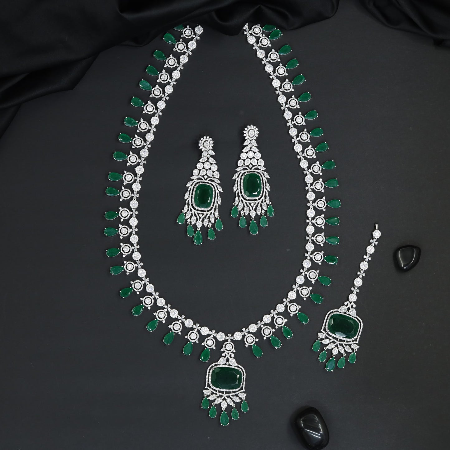 Signature Chandbali Long Haara with Elegant Drape Styling
