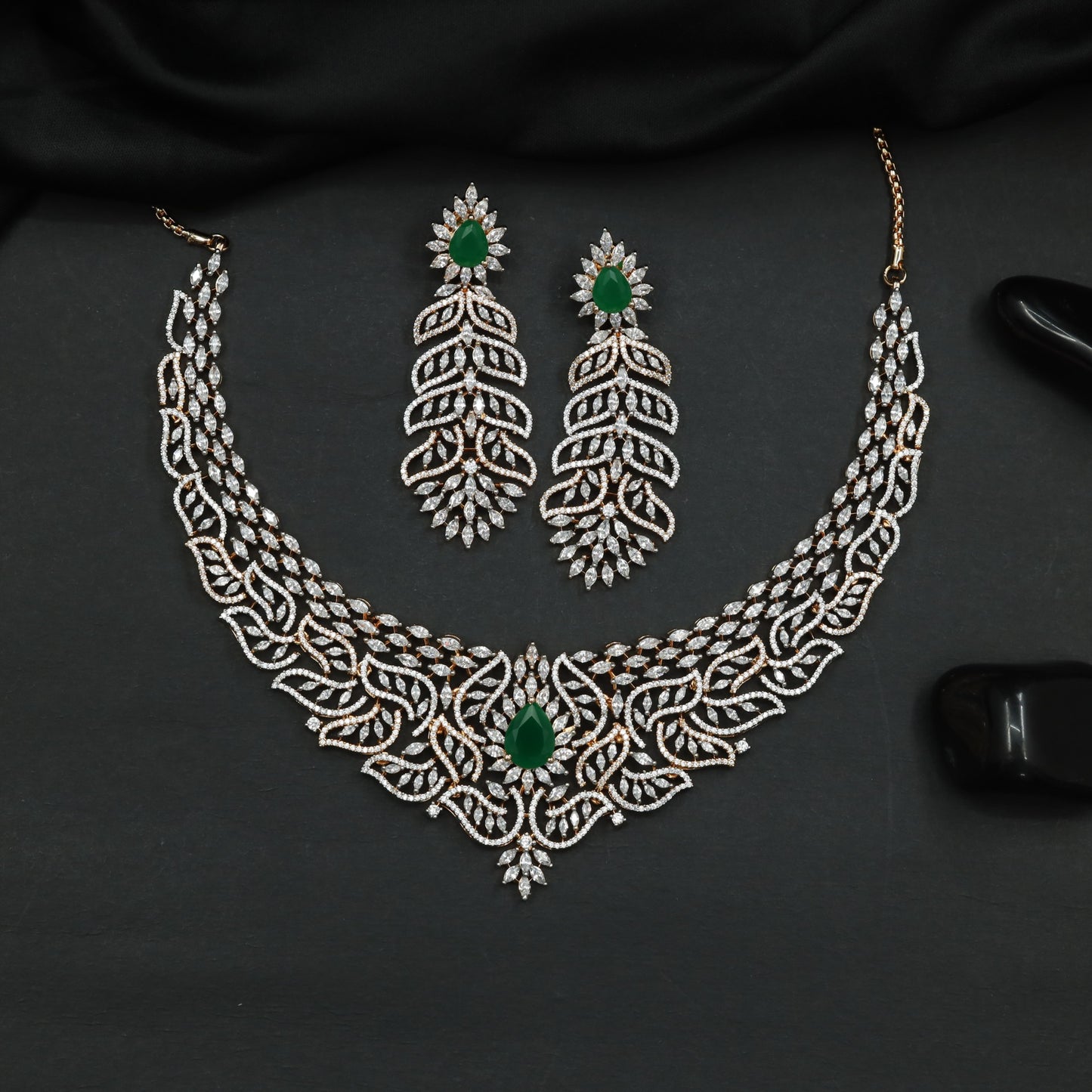 Botanical Inspired Necklace with Layered Openwork Design