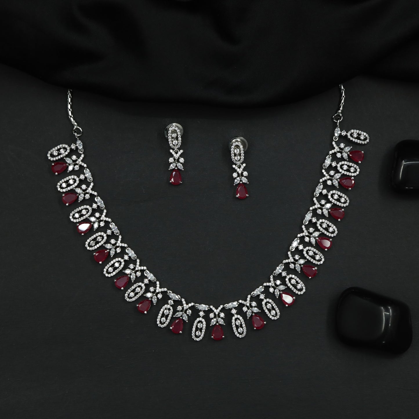 Necklace Featuring Flowing Floral Arrangement and Ornamental Elements