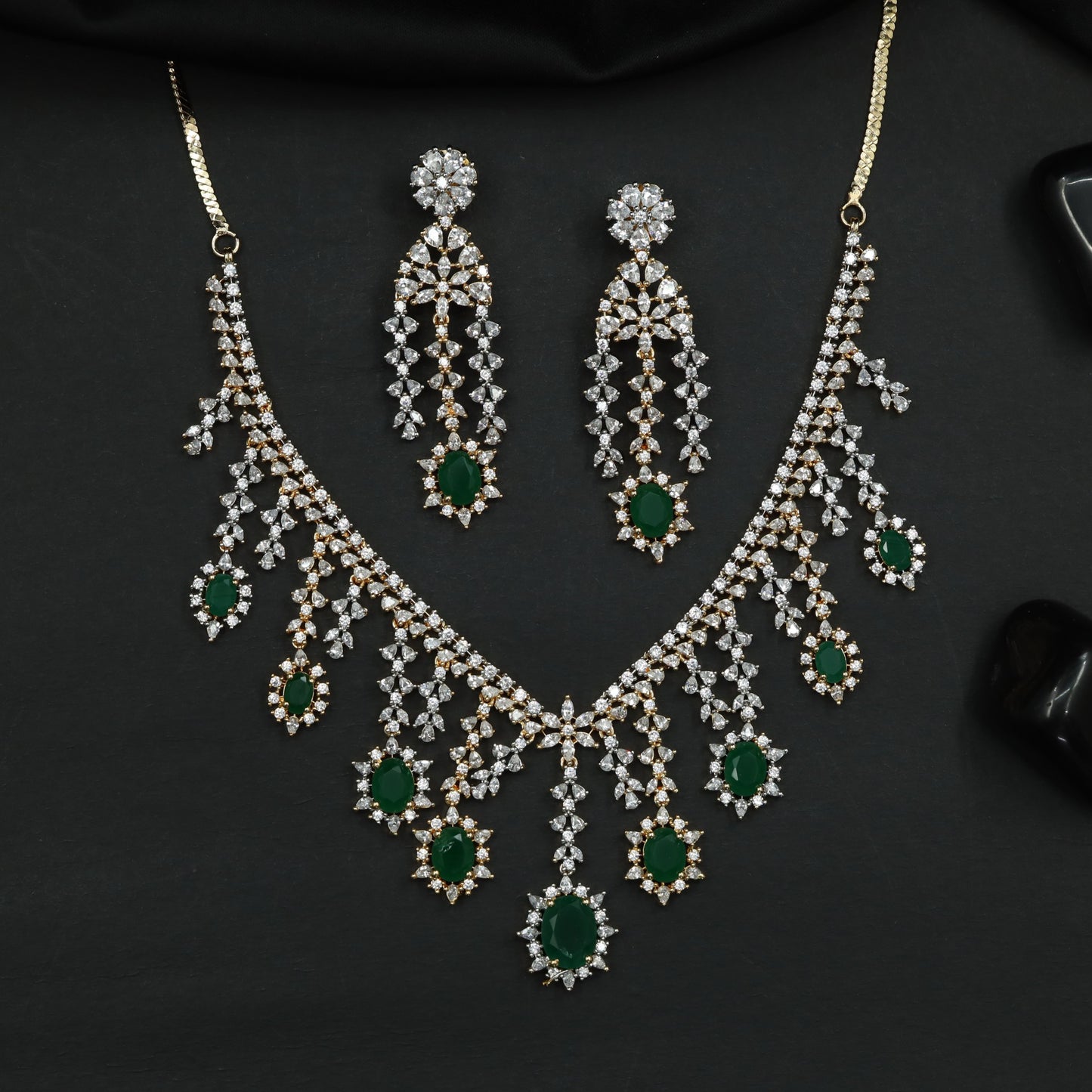 Necklace Featuring Branch Inspired Detailing and Drop Elements