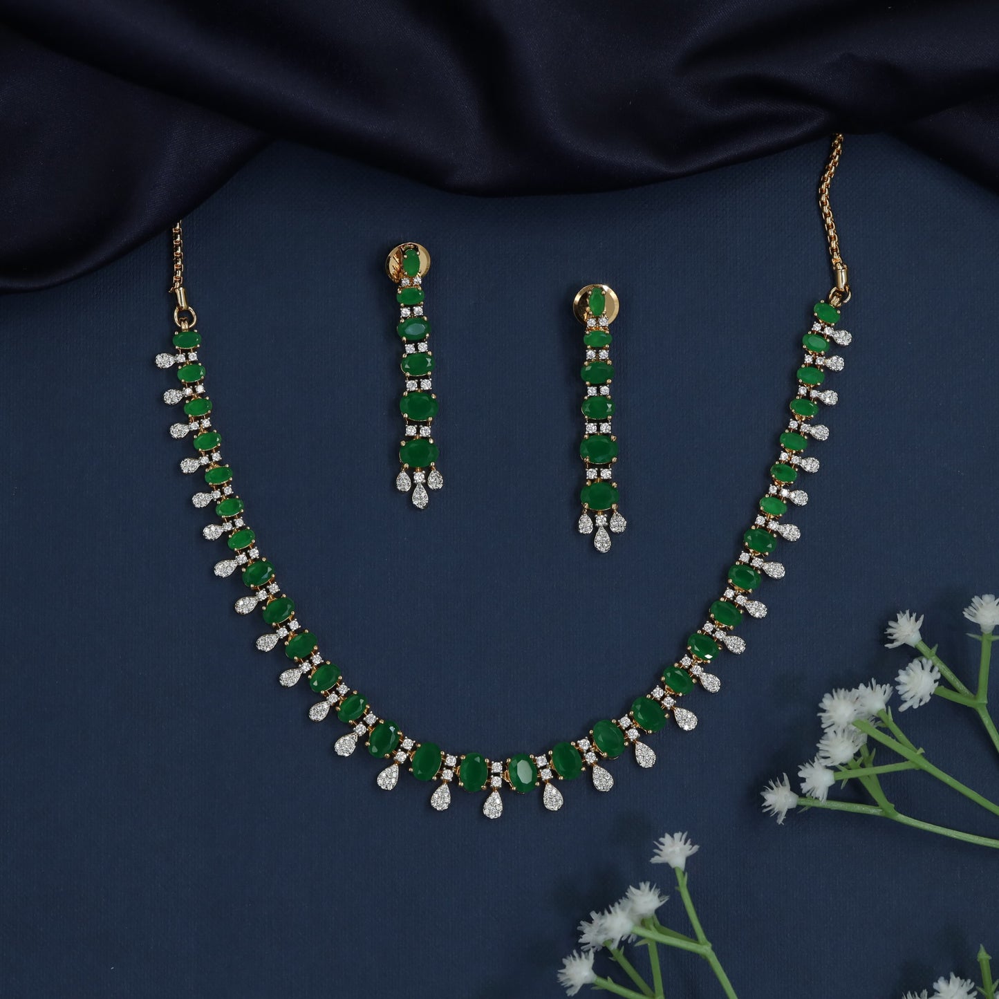 Statement Gold Polish Necklace with Graduated Teardrop Drops