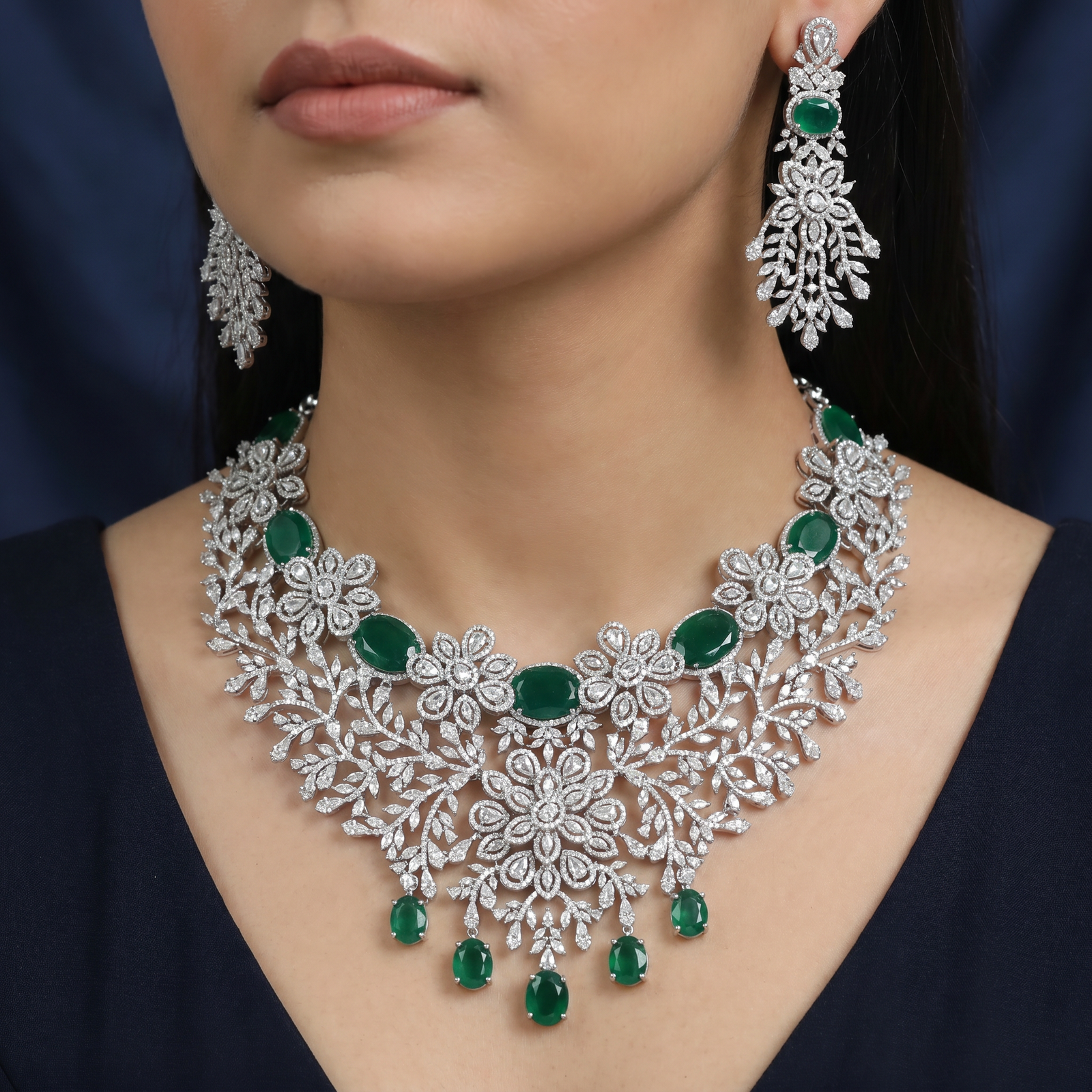 Signature vault necklace with ornamental scrollwork composition