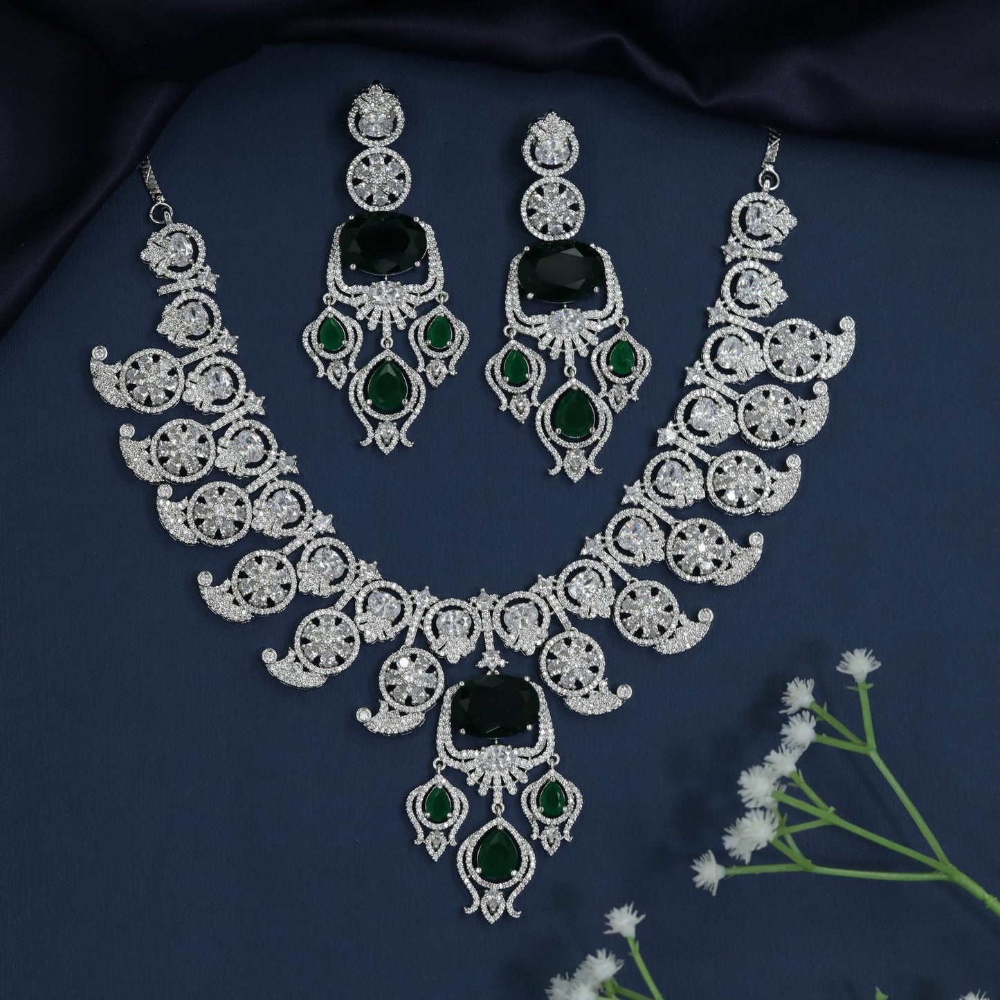 Occasion wear necklace with chandelier drop focal point