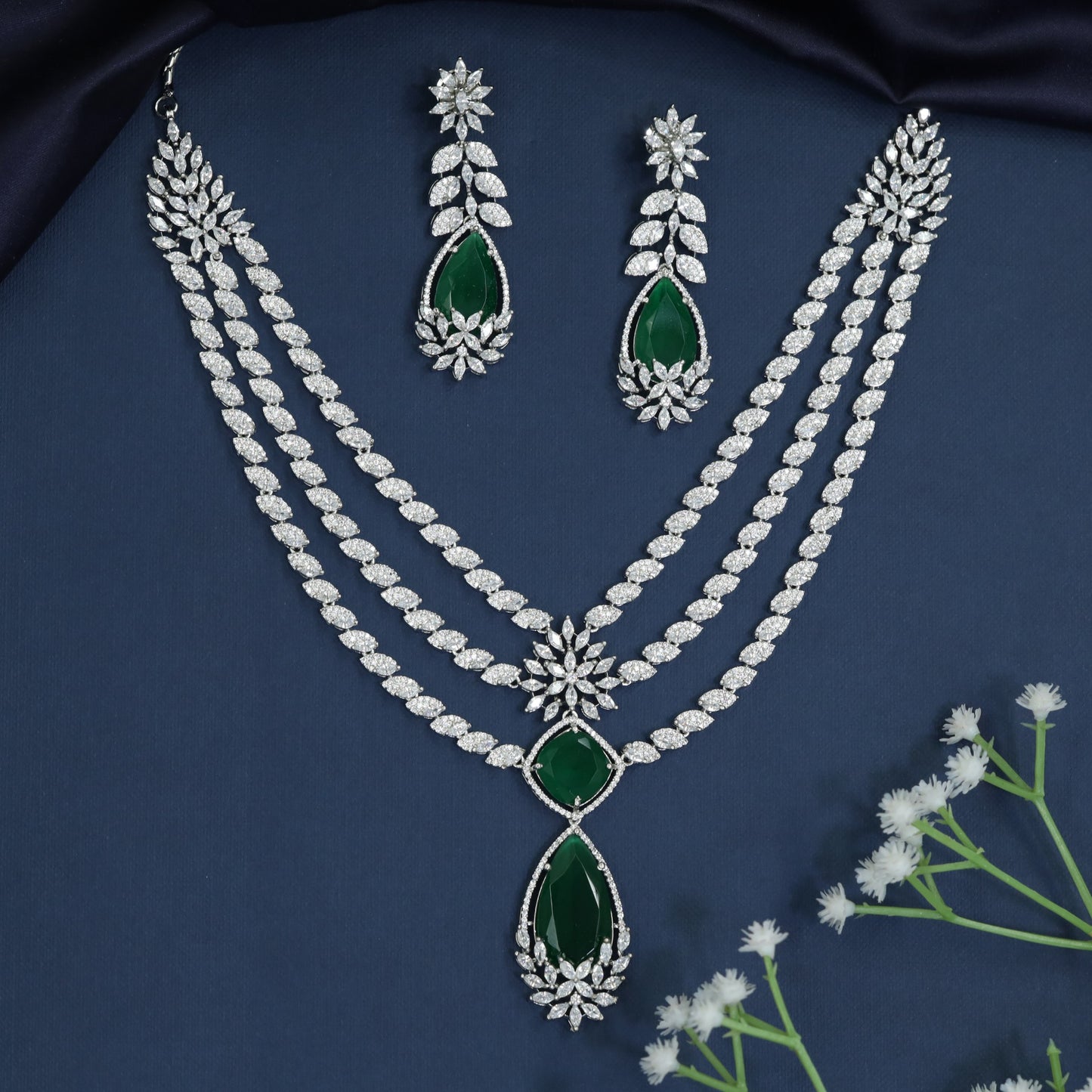 Designer inspired necklace with graduated strand styling