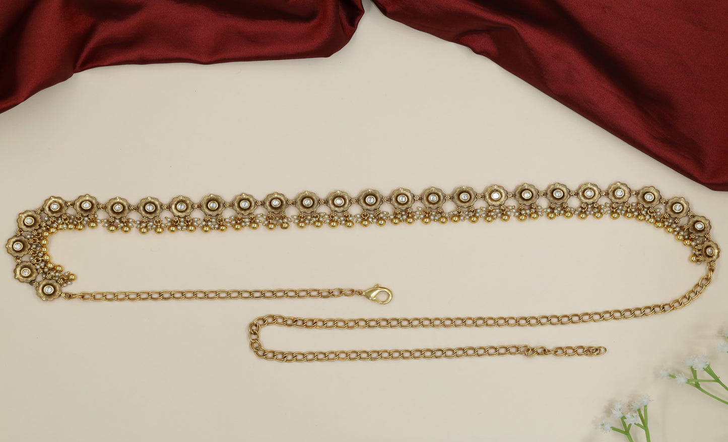 Decorative medallion Antique Waist Belt with elegant border styling