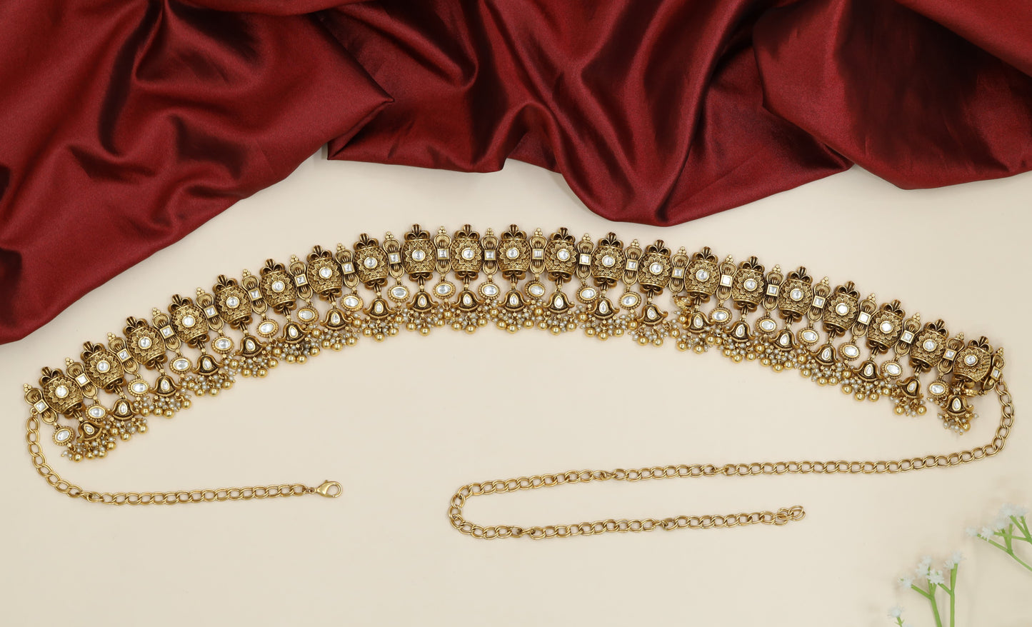 Traditional lattice pattern Antique Waist Belt with ornamental detailing