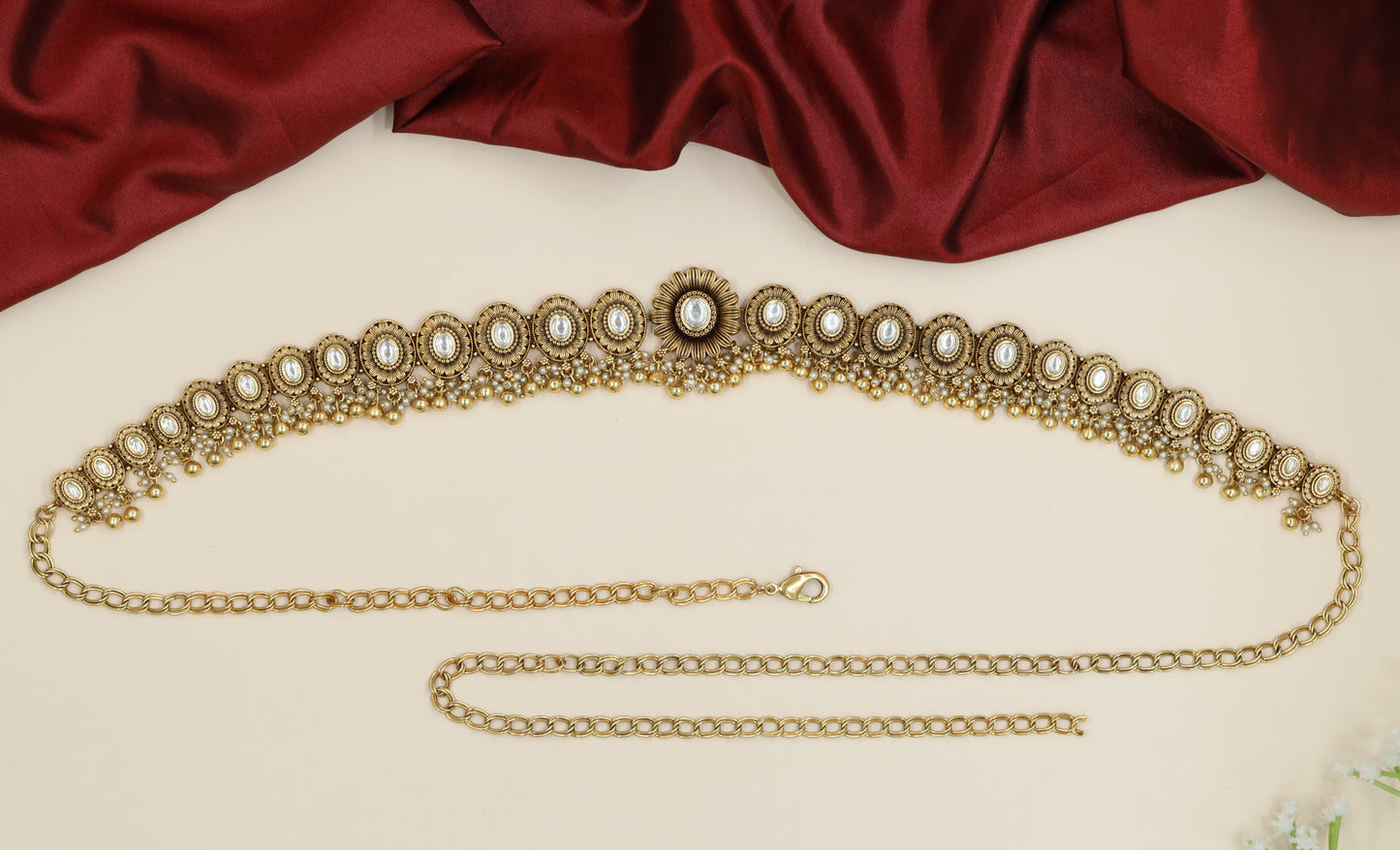Sunburst centre Antique Waist Belt with oval medallion border detailing