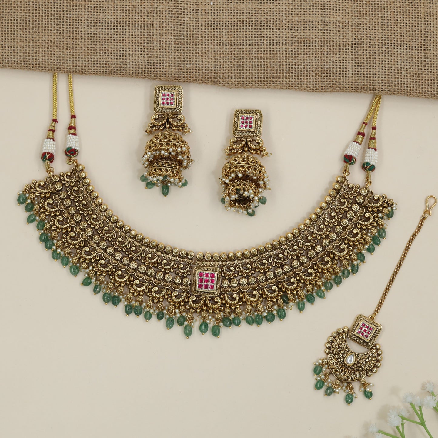 Broad Antique Choker with Intricate Coin Work Design