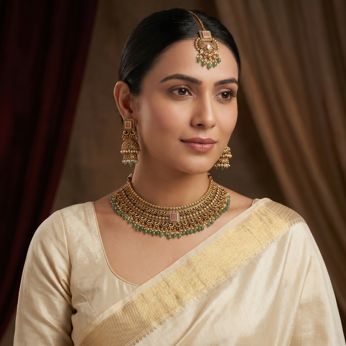 Broad Antique Choker with Intricate Coin Work Design