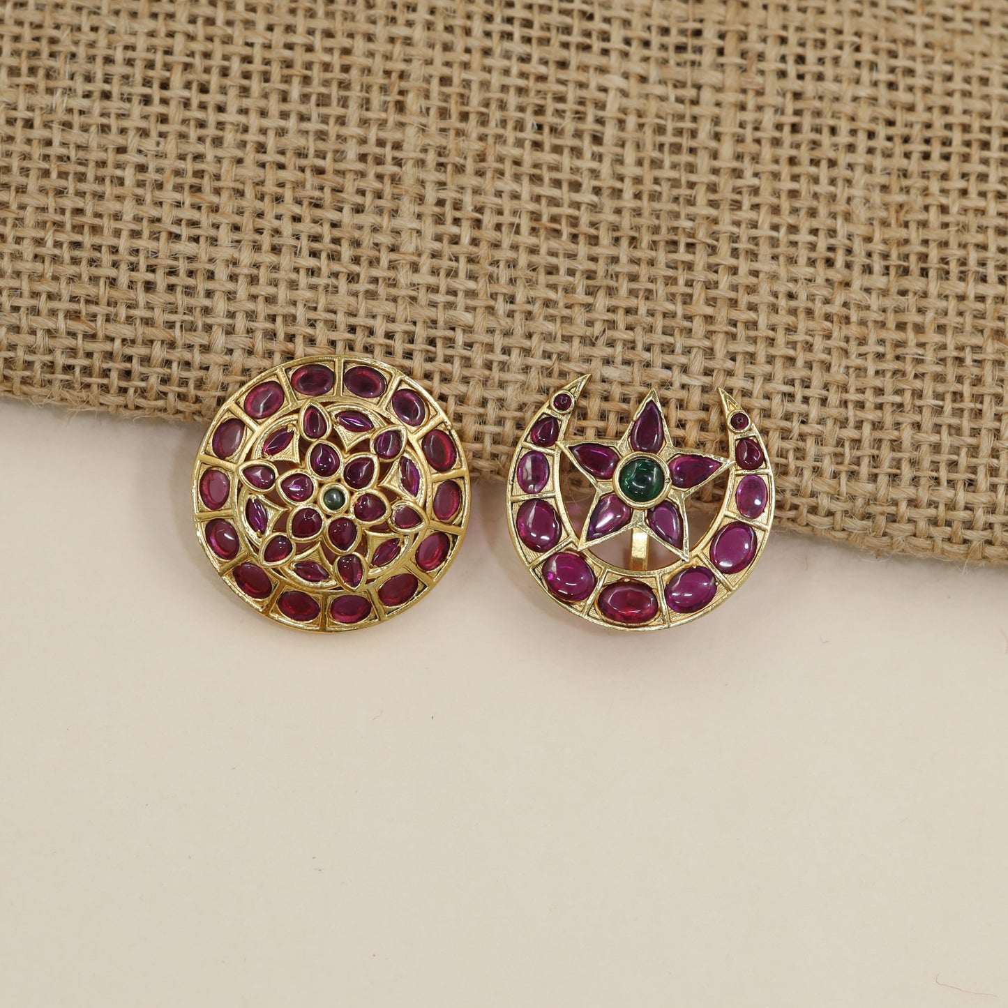 Premium Kempu celestial earrings for festive elegance