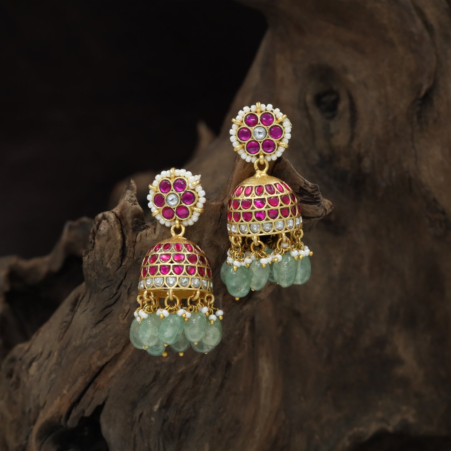 Designer Rosette Jadau Dome Jhumka