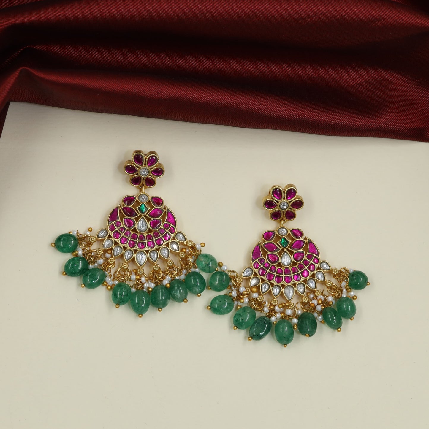 Rosette Jadau Hangings with Scalloped Design