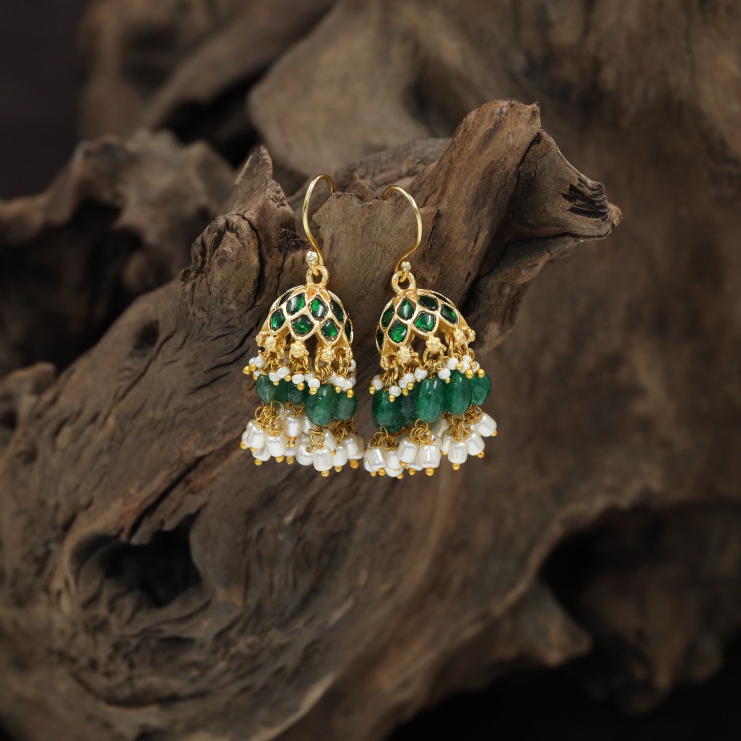 Statement Jadau Jumka with Trellis Openwork Styling
