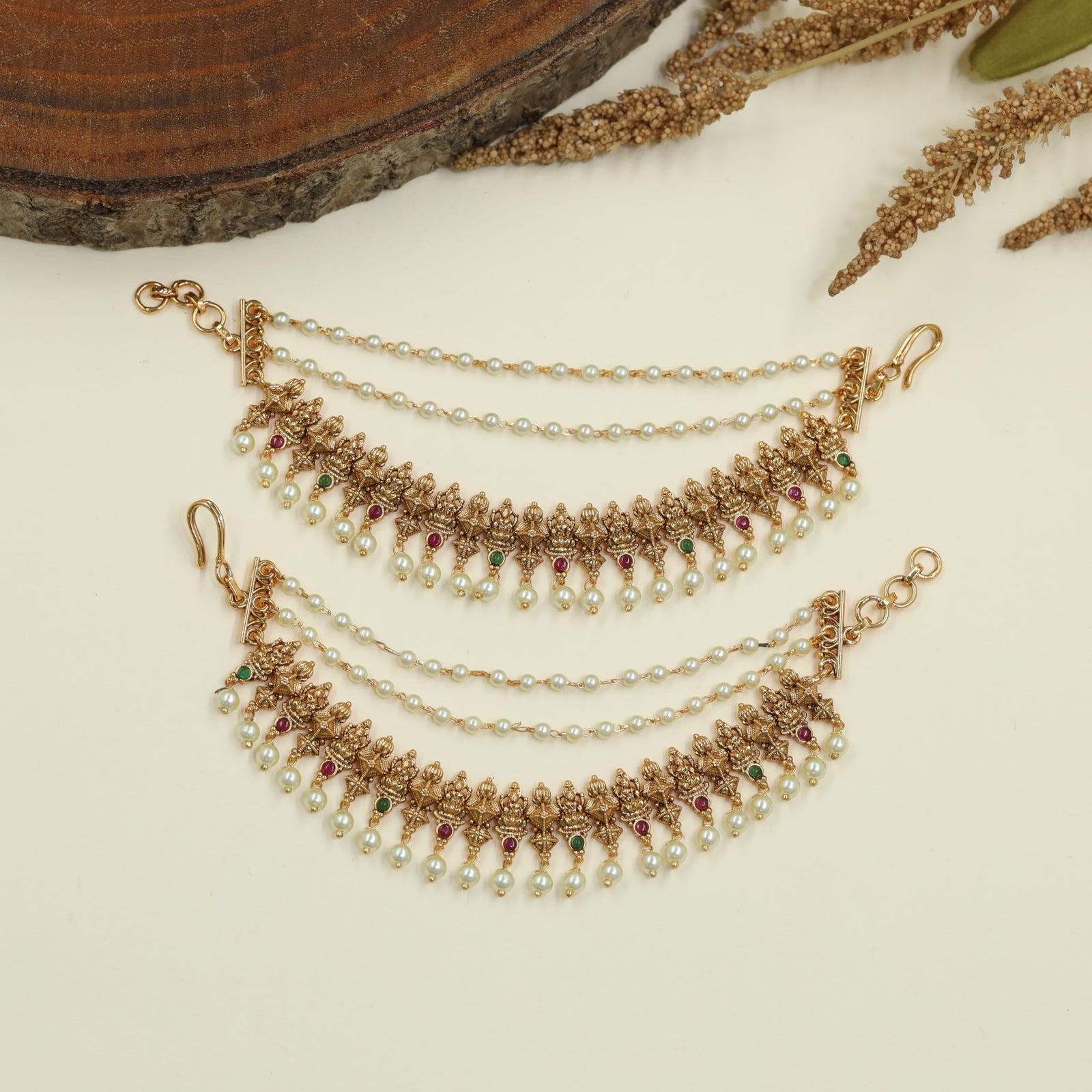 Antique Lakshmi Mati with Layered Chain Design