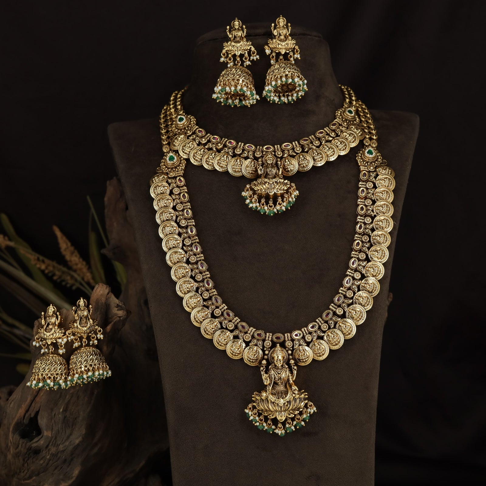 Intricately Detailed Coin Link Antique Combo Set for Bridal Wear