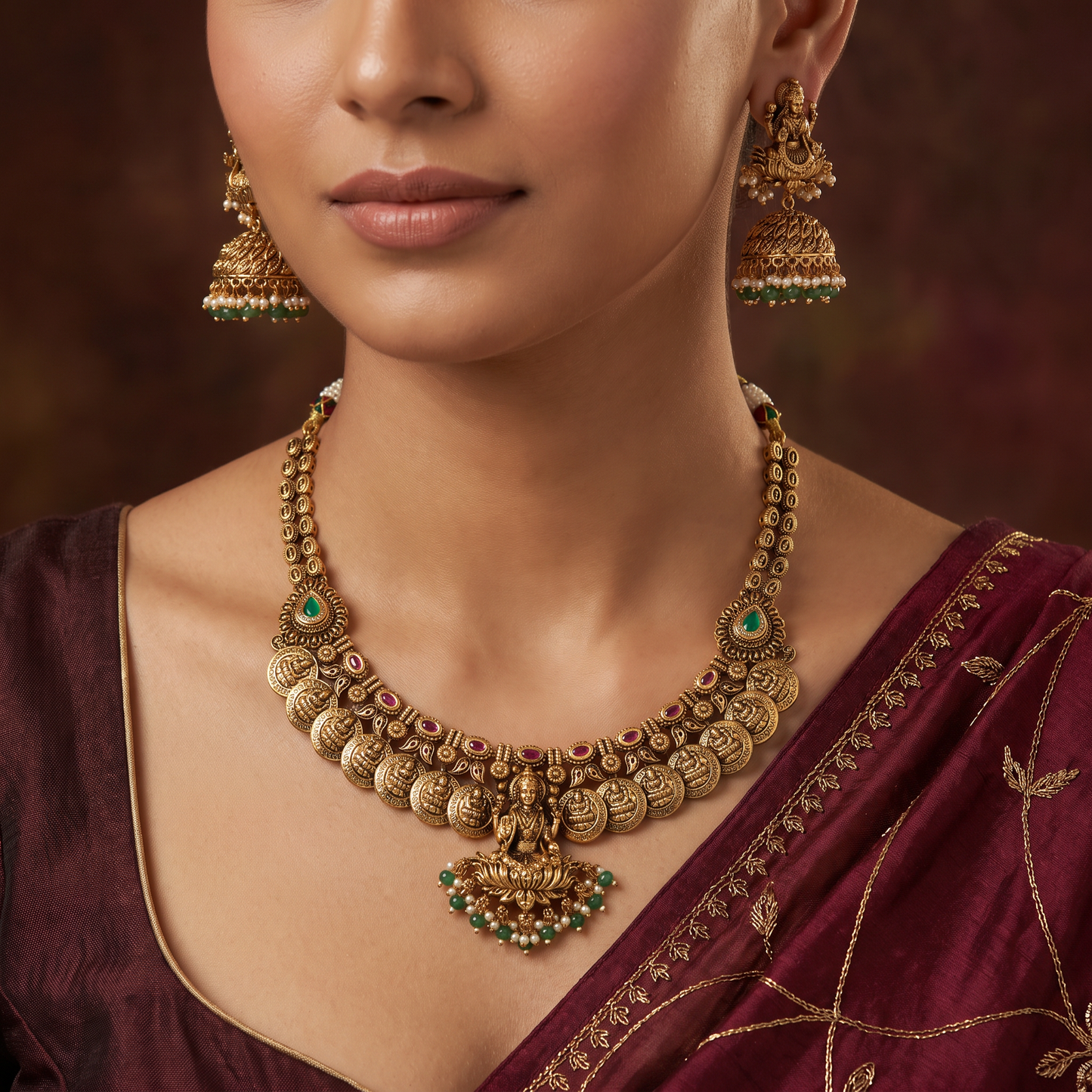 Cultural Classic Antique Necklace with Handcrafted Coin Design