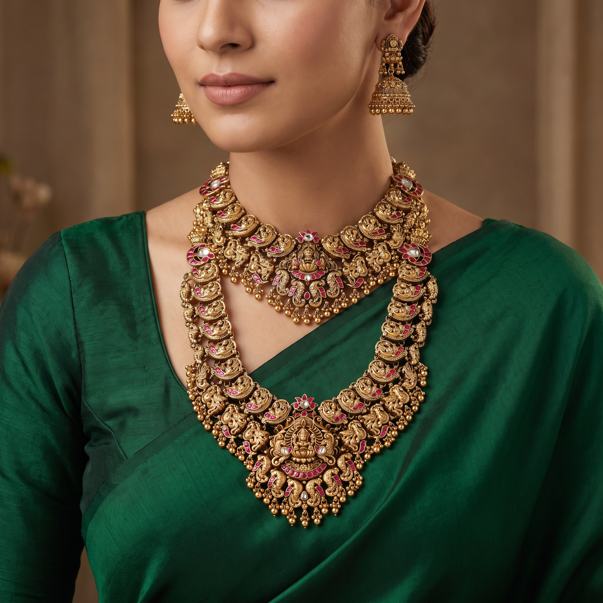 Masterpiece Antique Combo Set with Lakshmi Temple Pendants