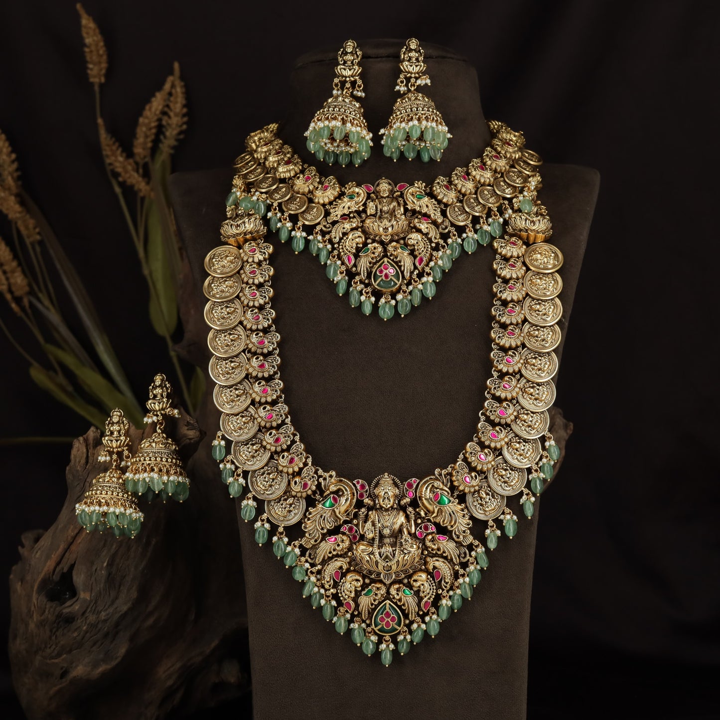 Masterpiece Antique Combo Set Featuring Lakshmi Temple Pendants