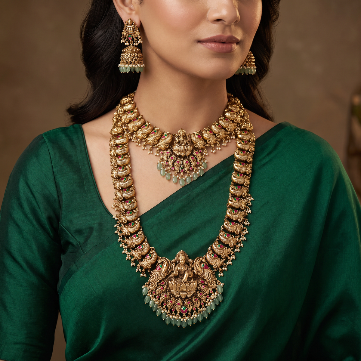 Peacock Lakshmi Lotus Antique Combo Set