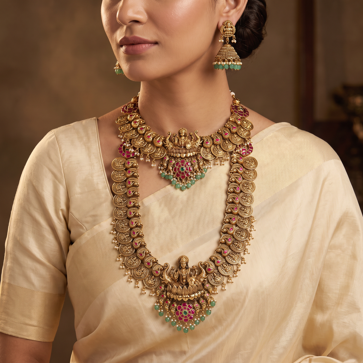 Lakshmi Elephant Peacock Antique Combo Set