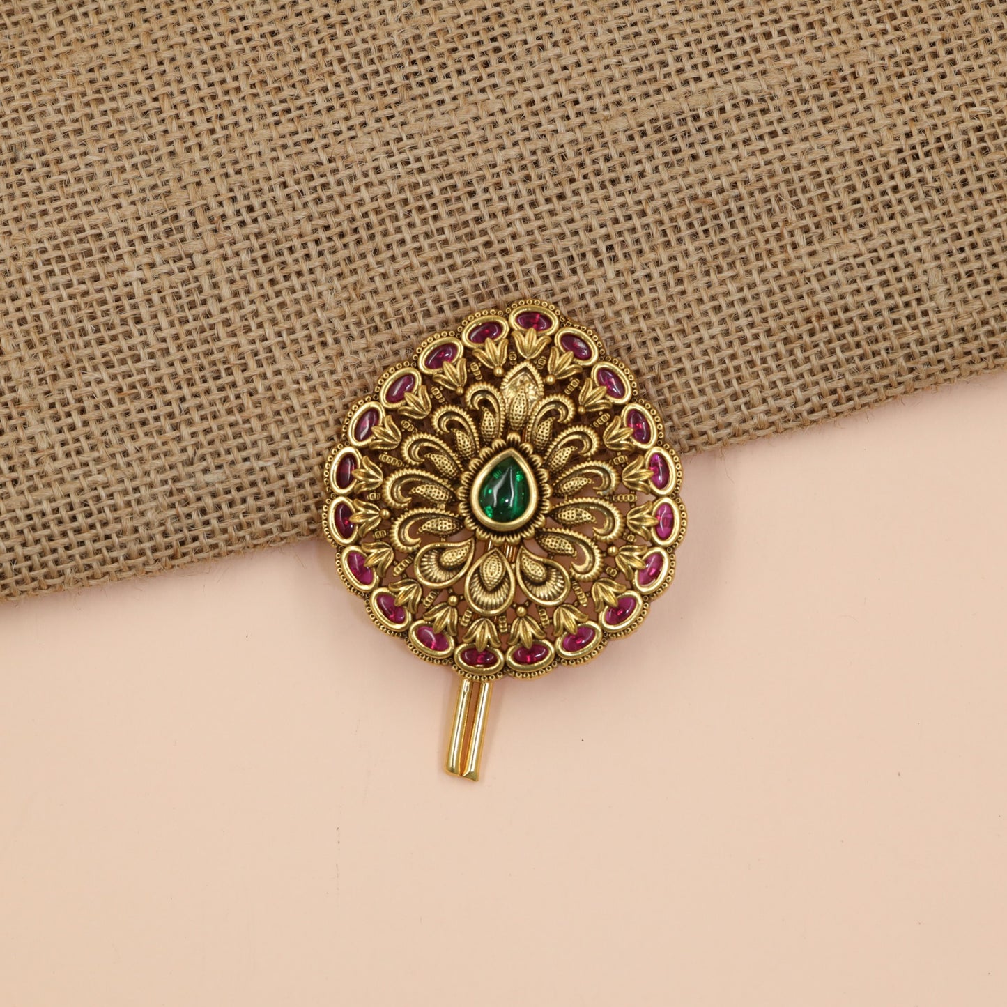 Heirloom Antique Jade Bille with Paisley Openwork Design