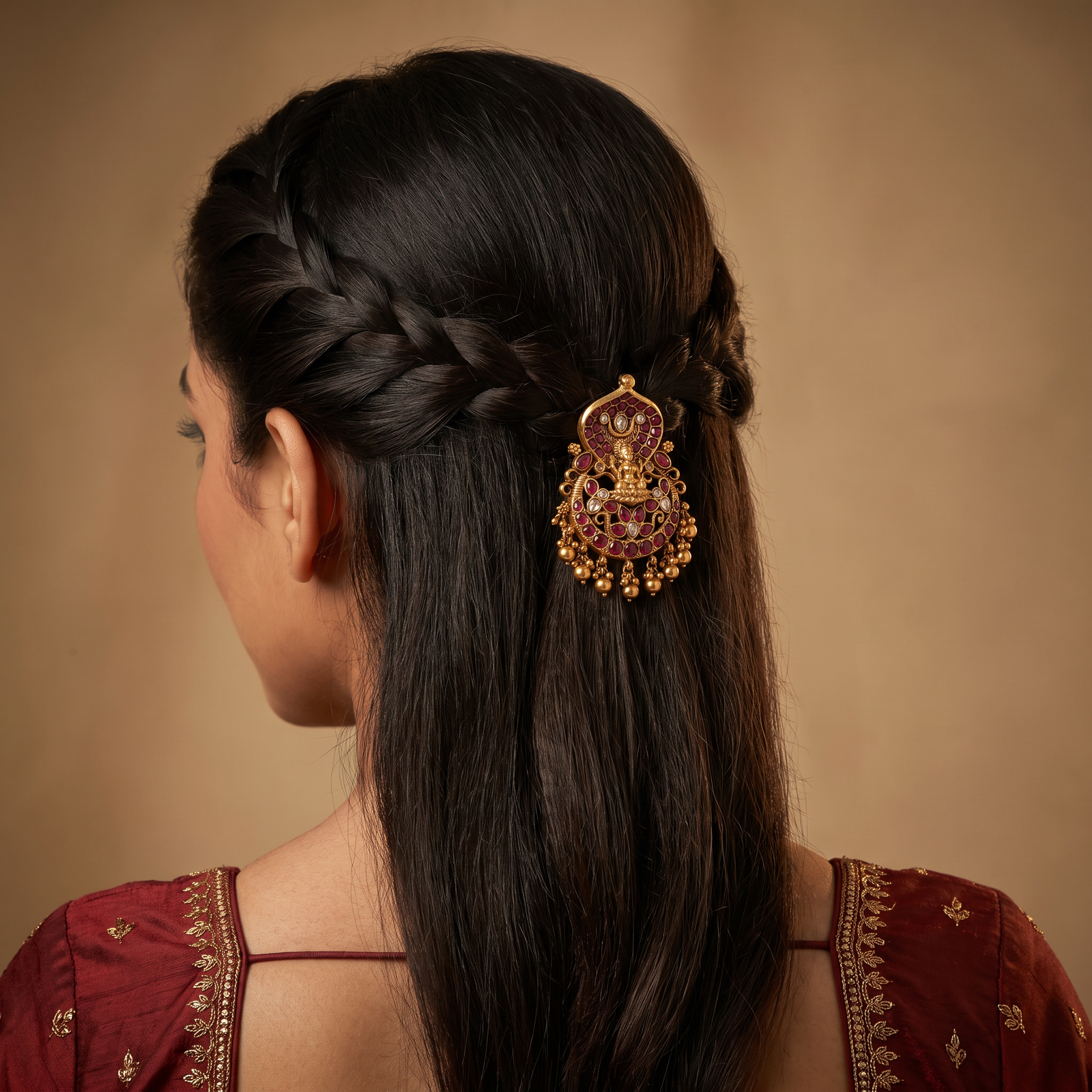 Grand Antique Lakshmi Pendant with Traditional Ornamentation