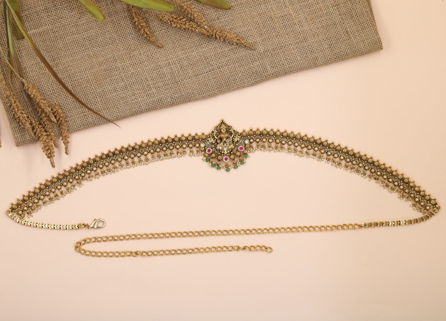Divine Antique Waist Belt with Lakshmi Centrepiece