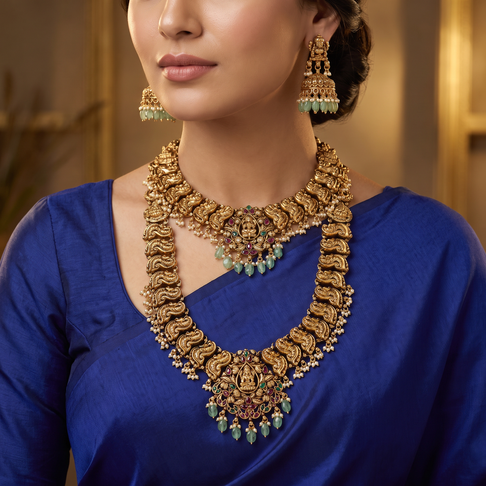 Grand Antique Combo Set with Peacock Statement Design