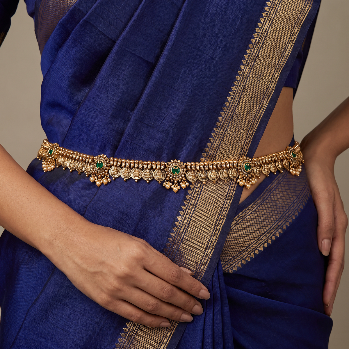 Traditional Antique Waist Belt with Floral Border Craftsmanship
