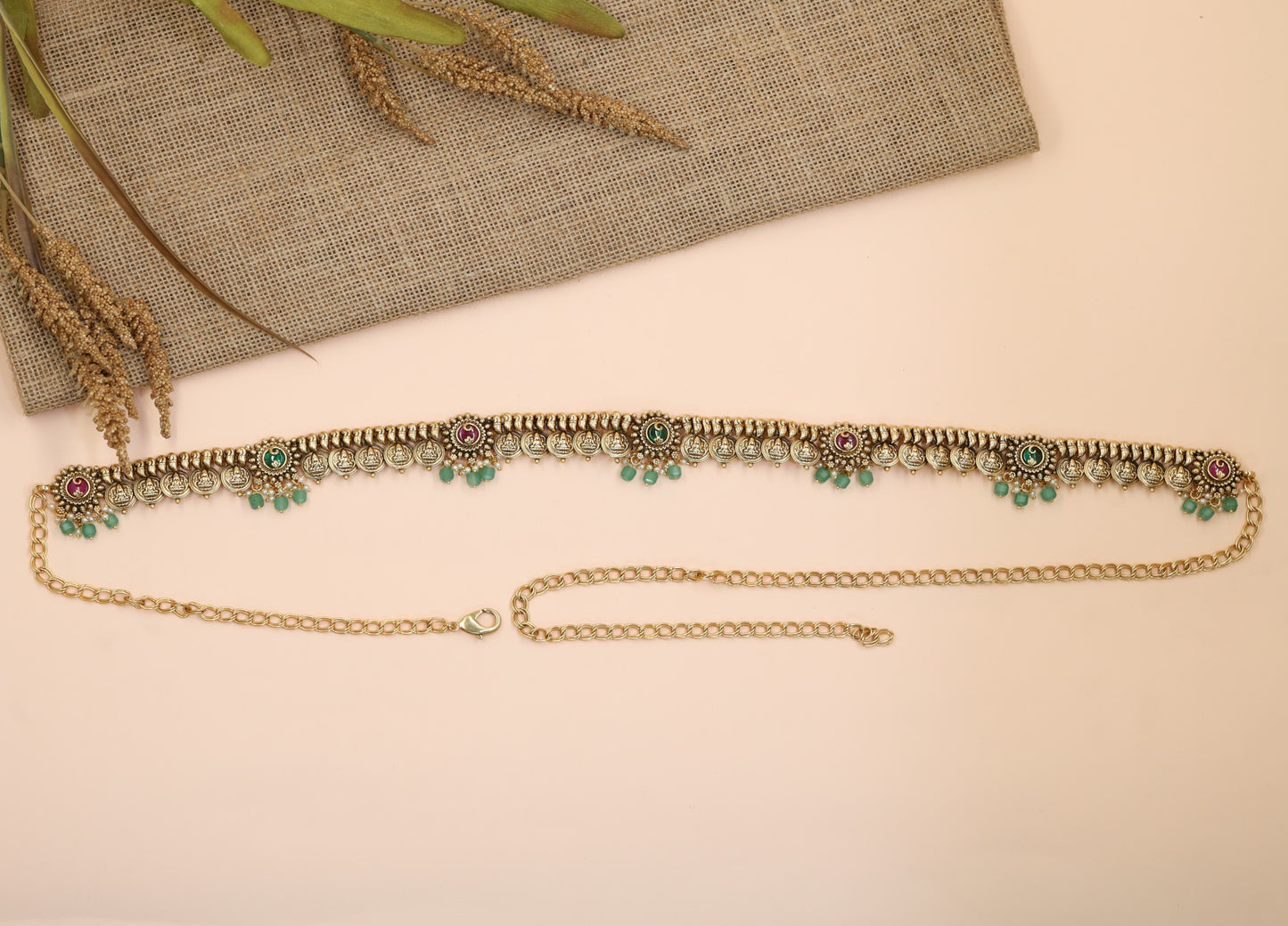 Traditional Antique Waist Belt with Floral Border Craftsmanship