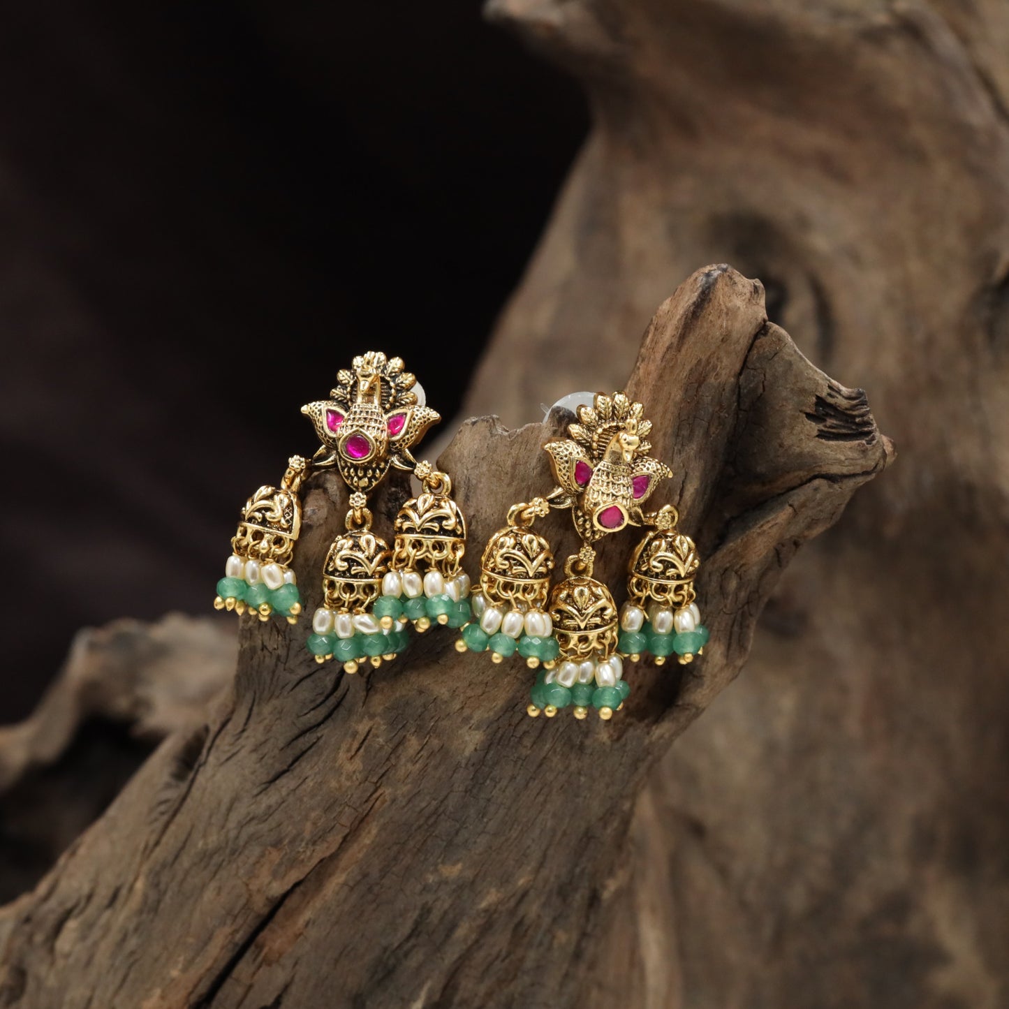Peacock Antique Hangings with Ornate Floral Detailing