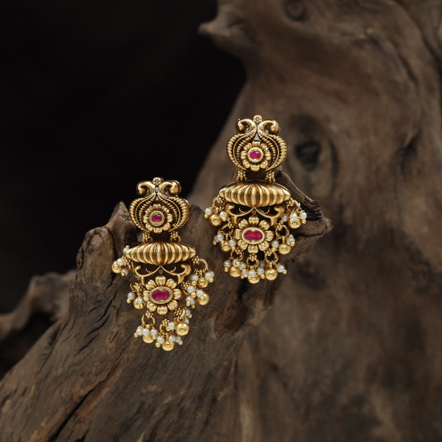 Traditional Floral Antique Hangings with Intricate Relief Work and Hanging Details