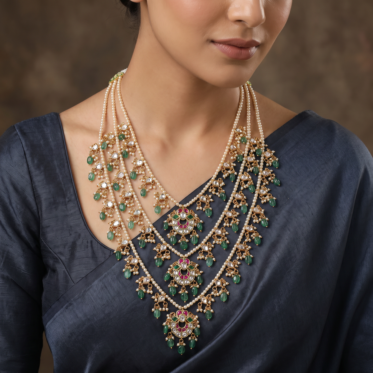 Heritage Jadau Long Haara with Beaded Strands