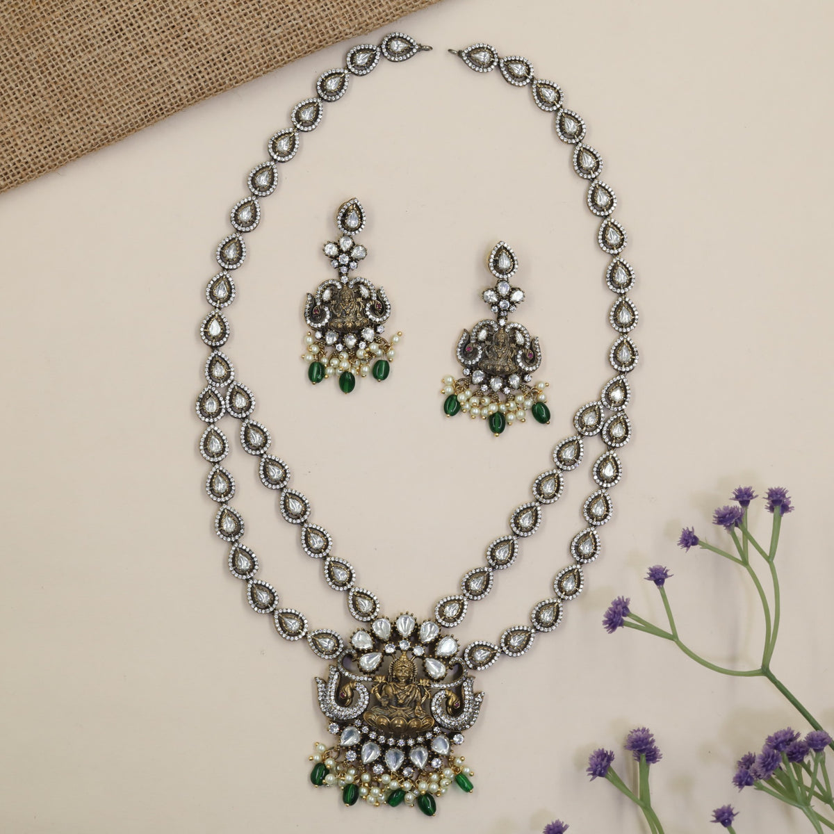 Victorian Lakshmi Long Haara with Teardrop Links