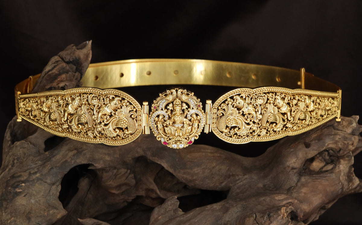 Antique Lakshmi Dabu with Elephant Motifs