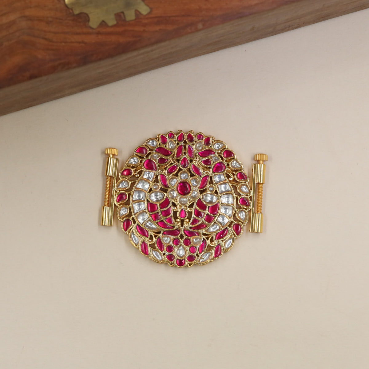Antique Peacock Waist Belt Pendant With Floral Detailing