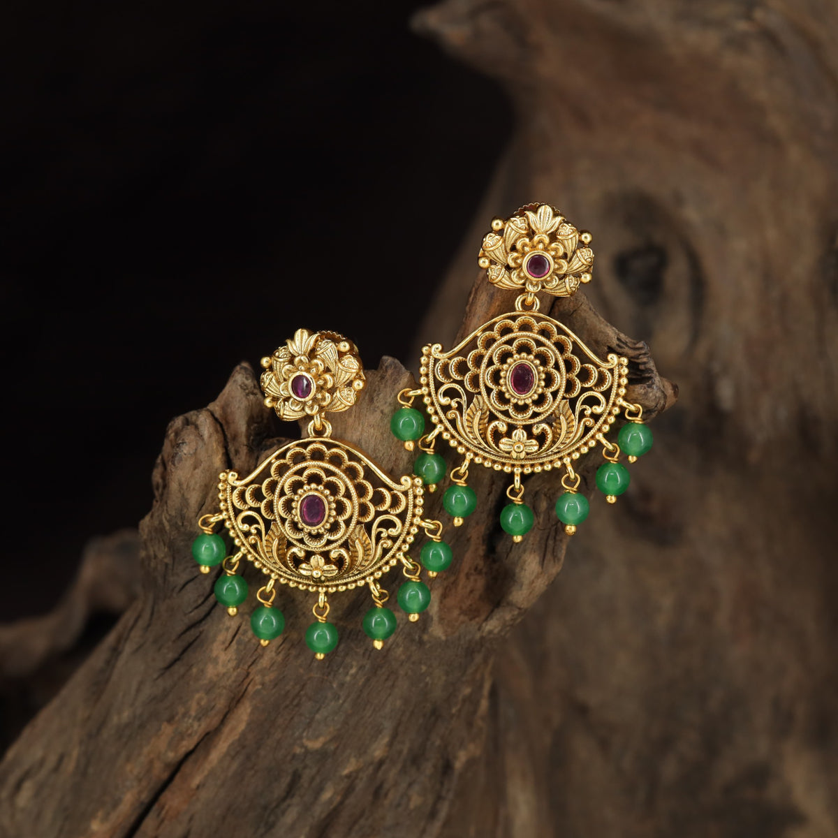 Antique Hangings with Elaborate Floral Openwork and Repeating Beaded Accents