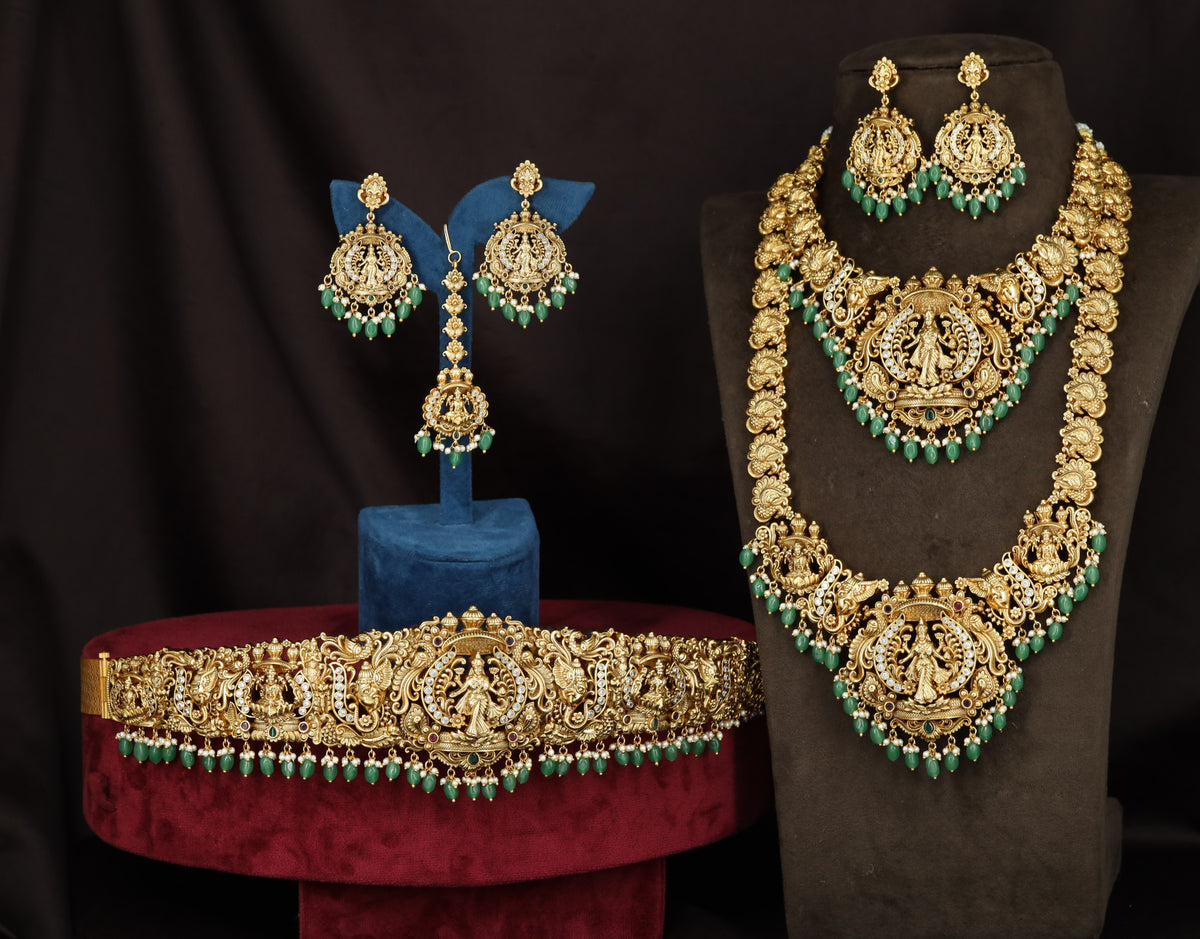 Richly Detailed Antique Combo Set with Floral Relief and Traditional Sculpted Elements