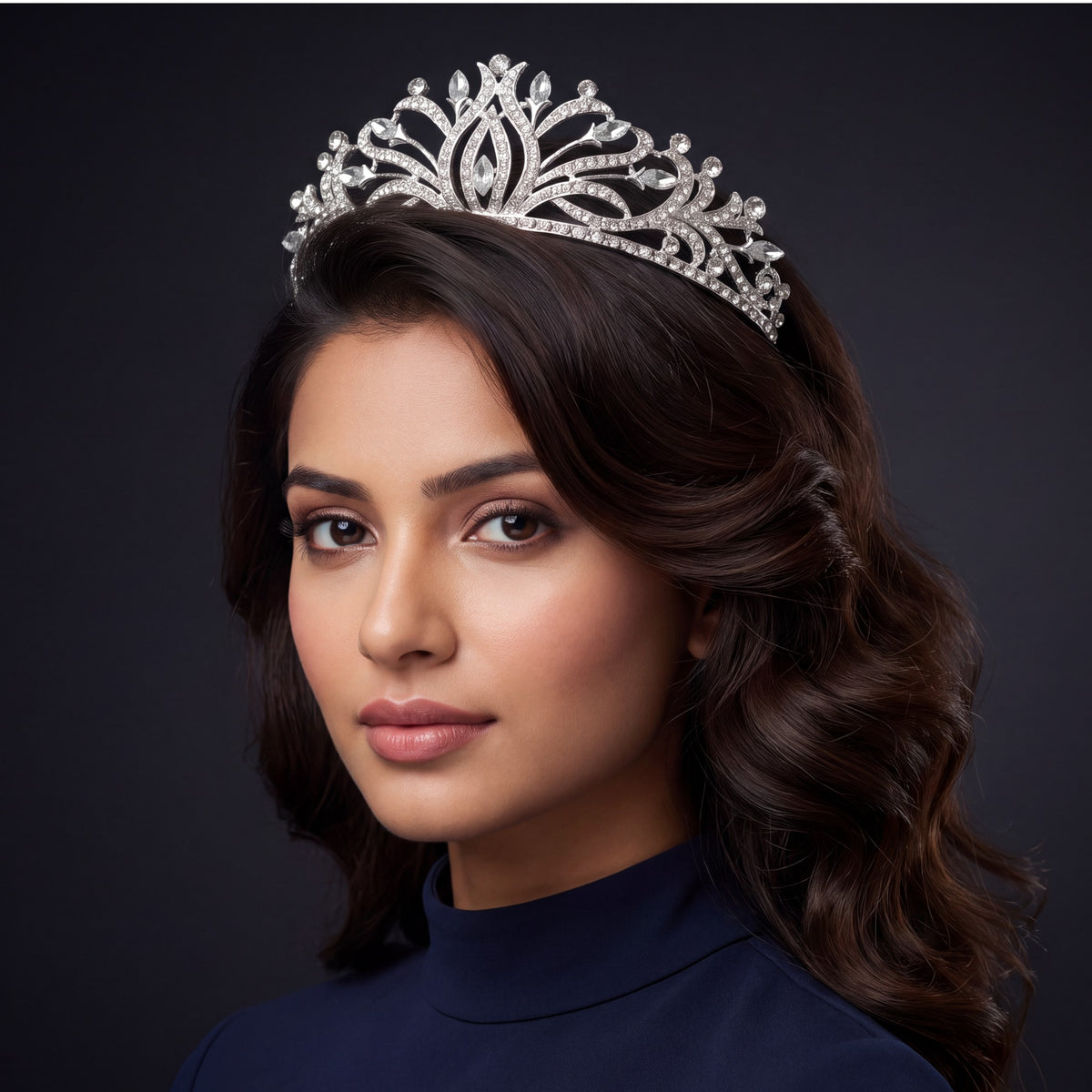 Botanical Crown Featuring Sweeping Leaf And Petal Details