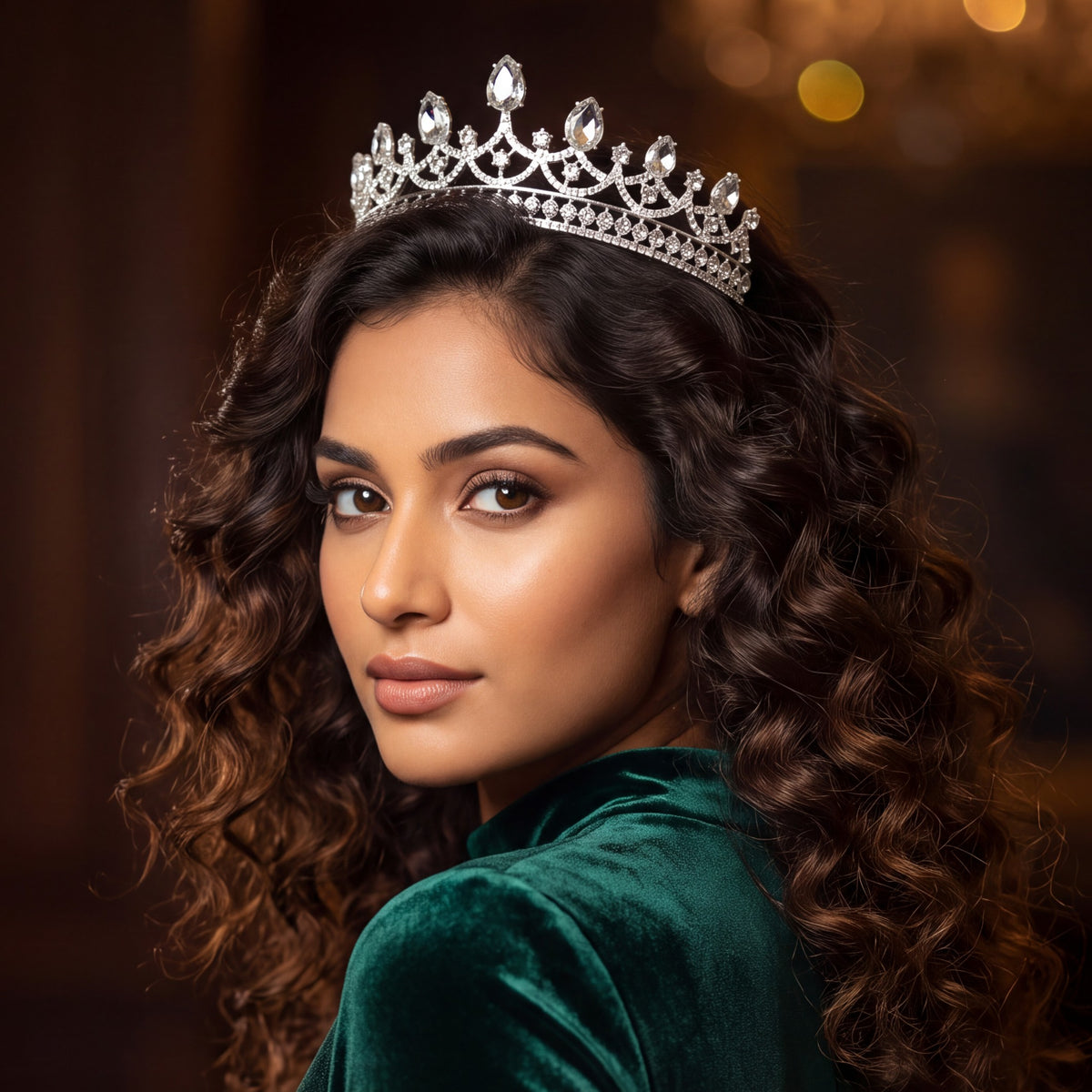 Graceful Crown with pointed arches and petal-like openwork