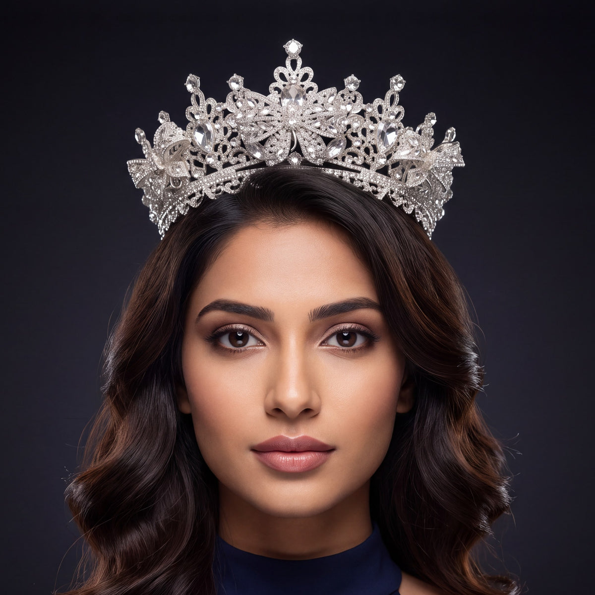 Graceful Crown showcasing butterfly-inspired forms and ornate floral accents
