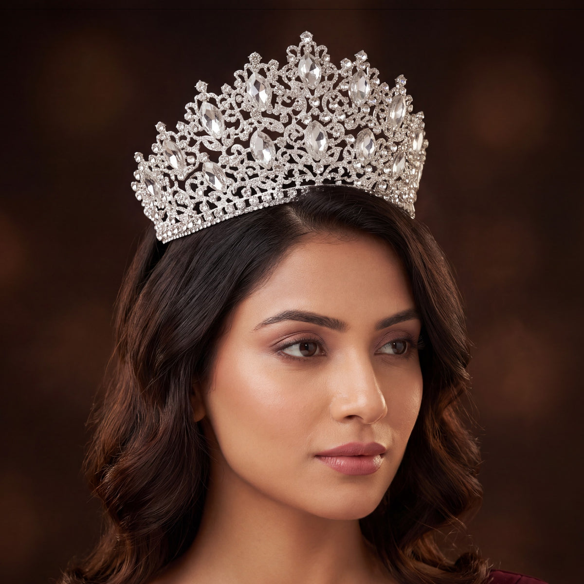 Embellished Crown featuring graceful scrollwork and balanced raised elements